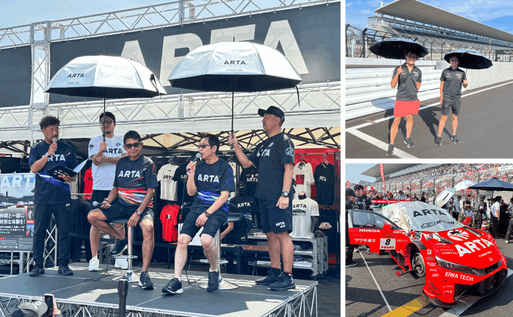 放射冷却素材「SPACECOOL」を活用した日傘が 日本最高峰レースSUPER GTのチーム「ARTA」に採用